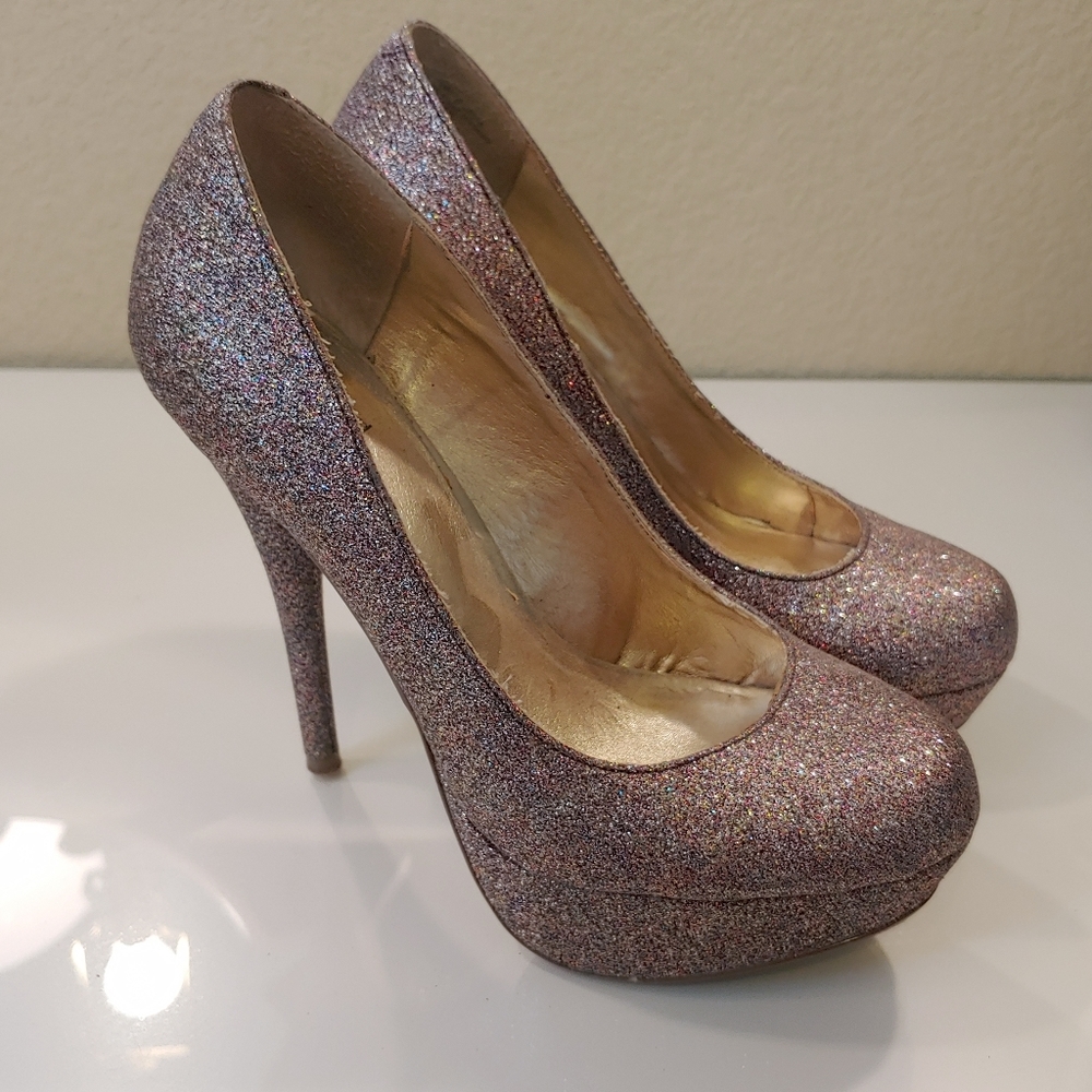 Bakers multicolored sparkly platform heels